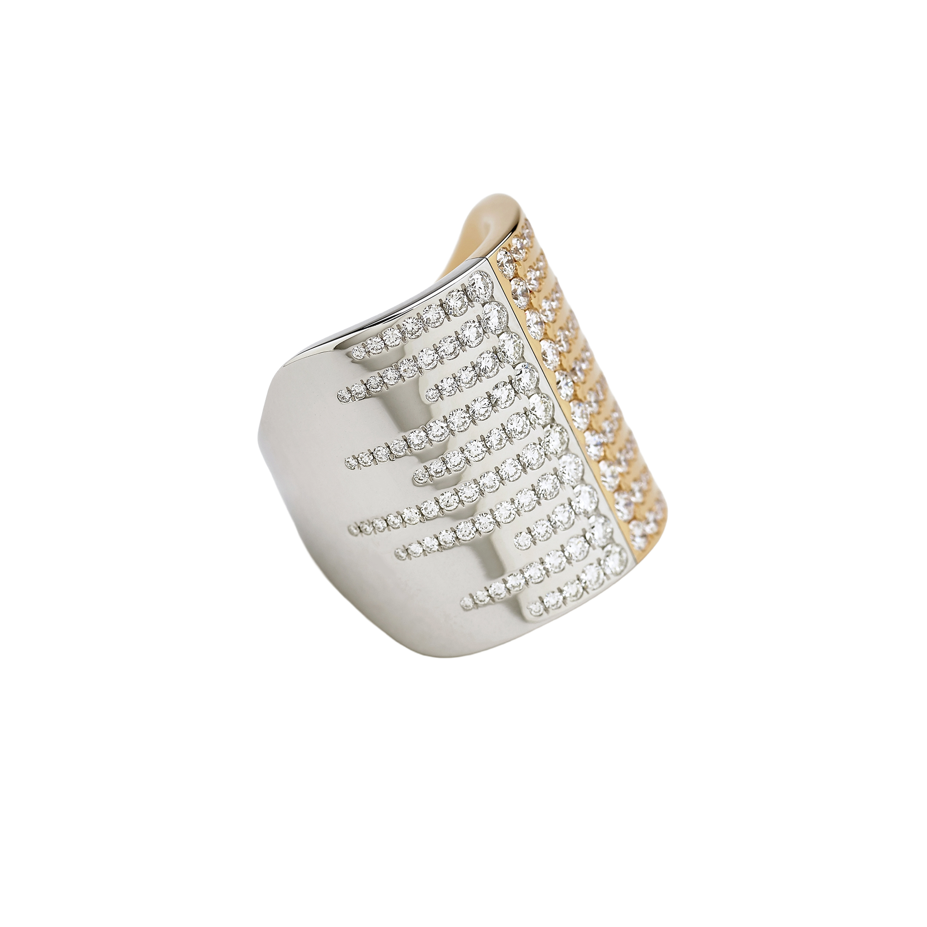 pink and white gold with diamonds ring