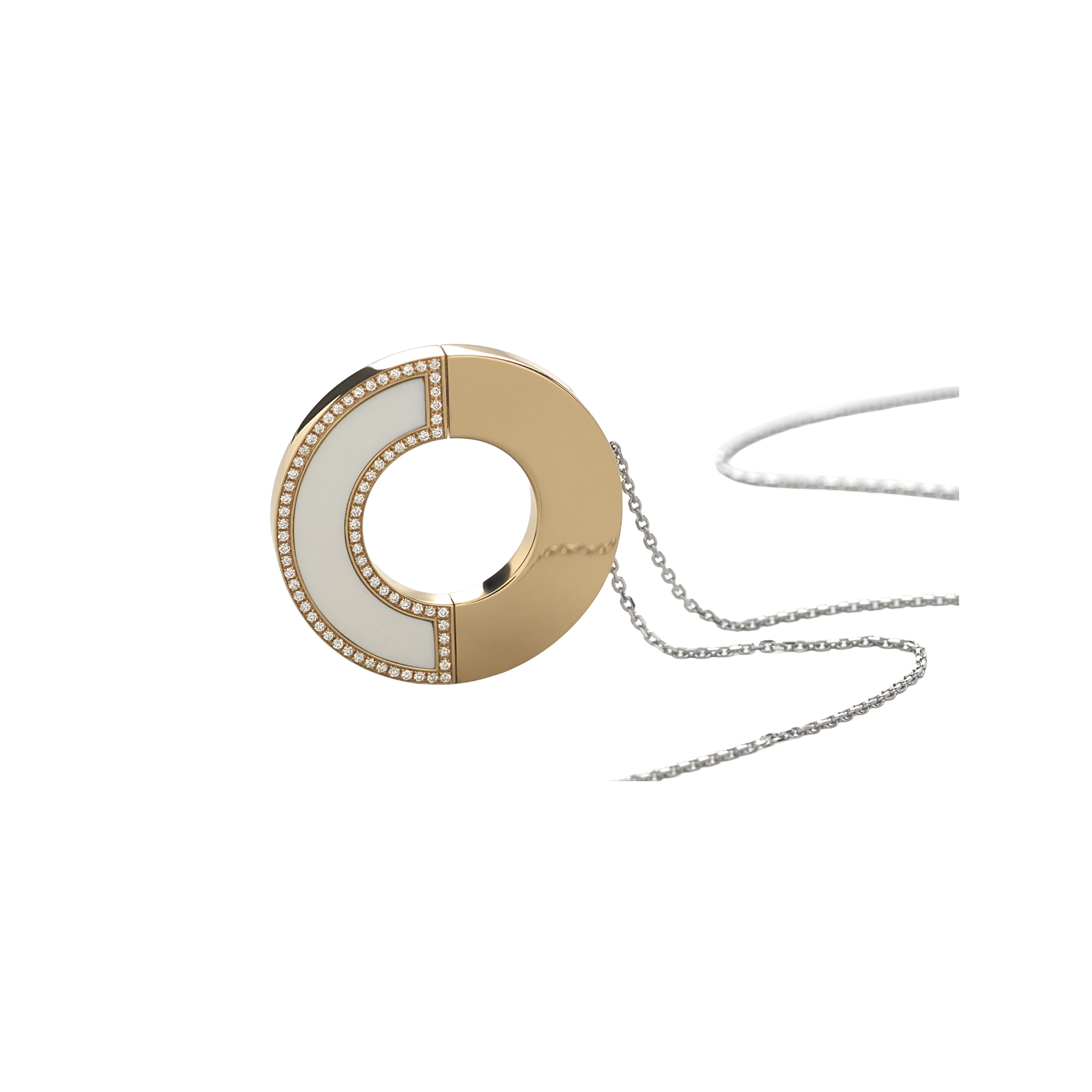 pink and white gold with diamonds and kogolong necklace