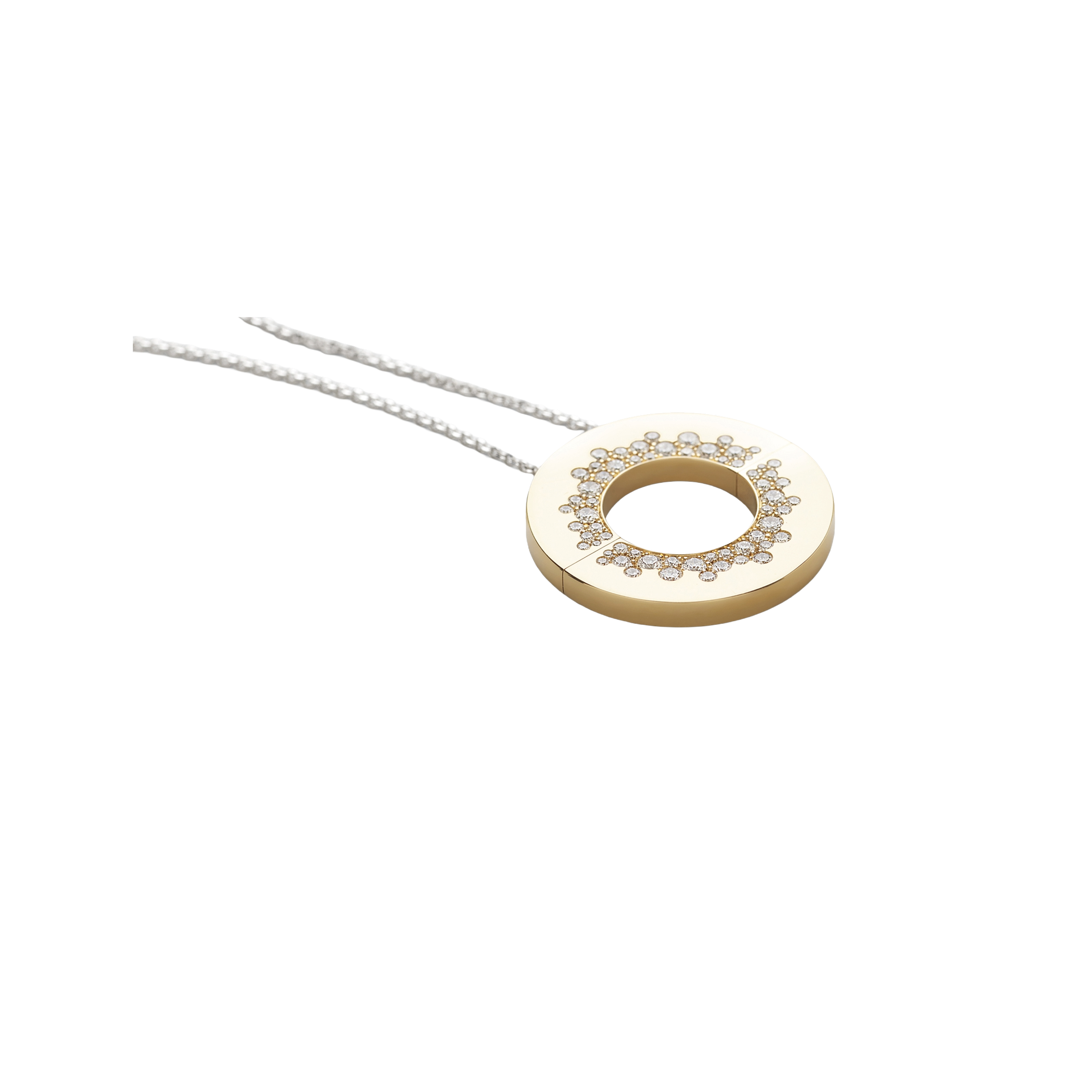 pink and white gold with diamonds necklace