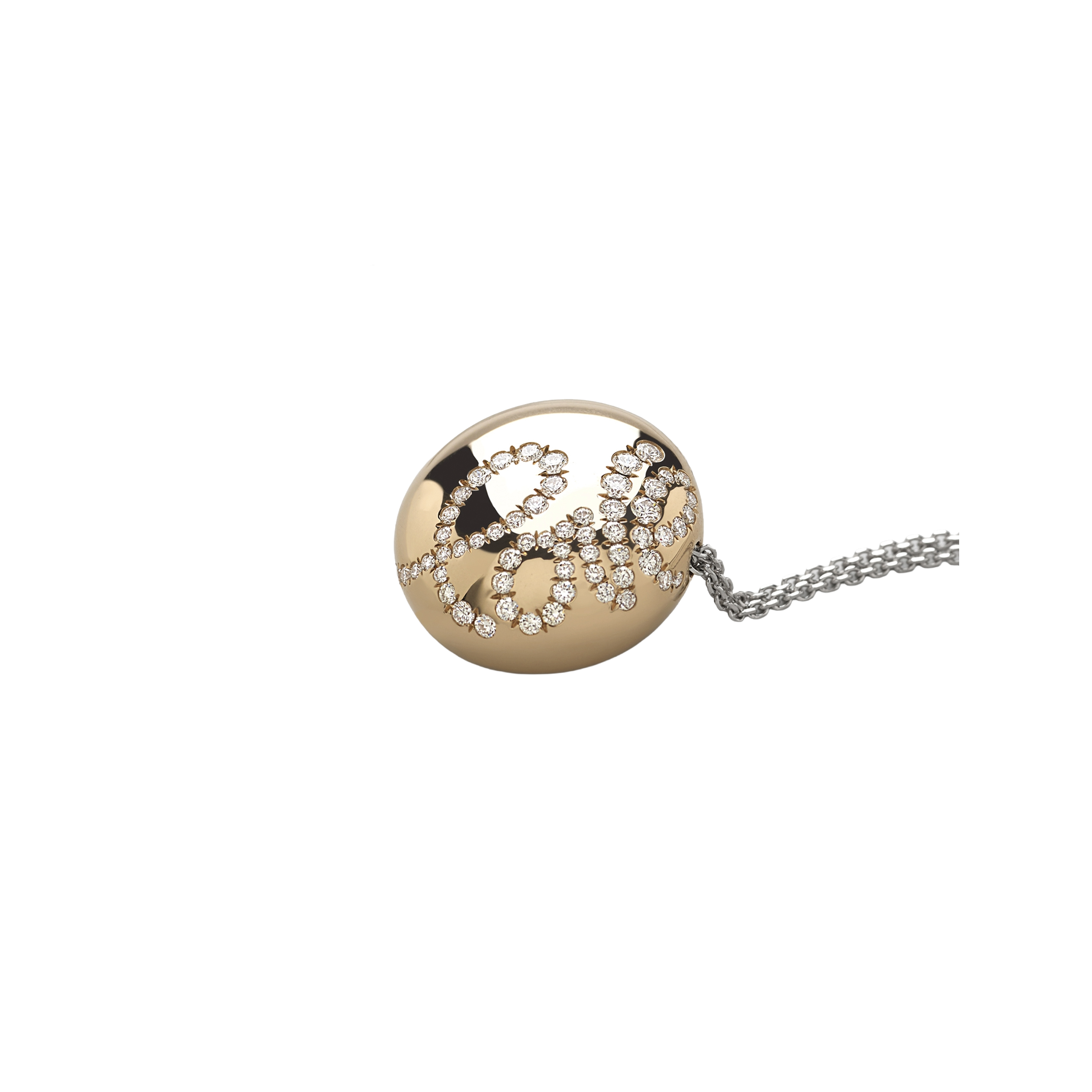 pink and white gold with diamonds necklace
