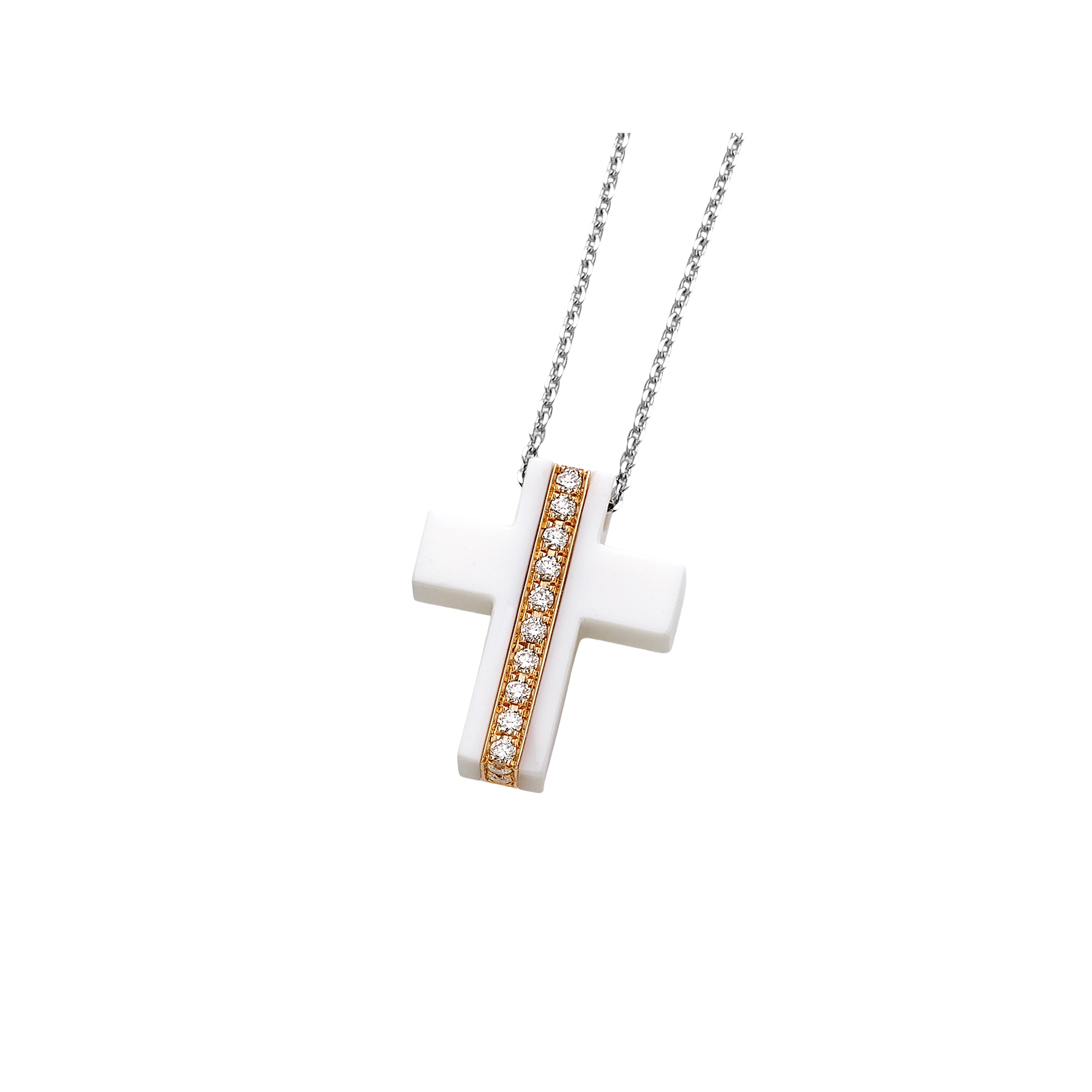 pink and white gold with diamonds and kogolong necklace