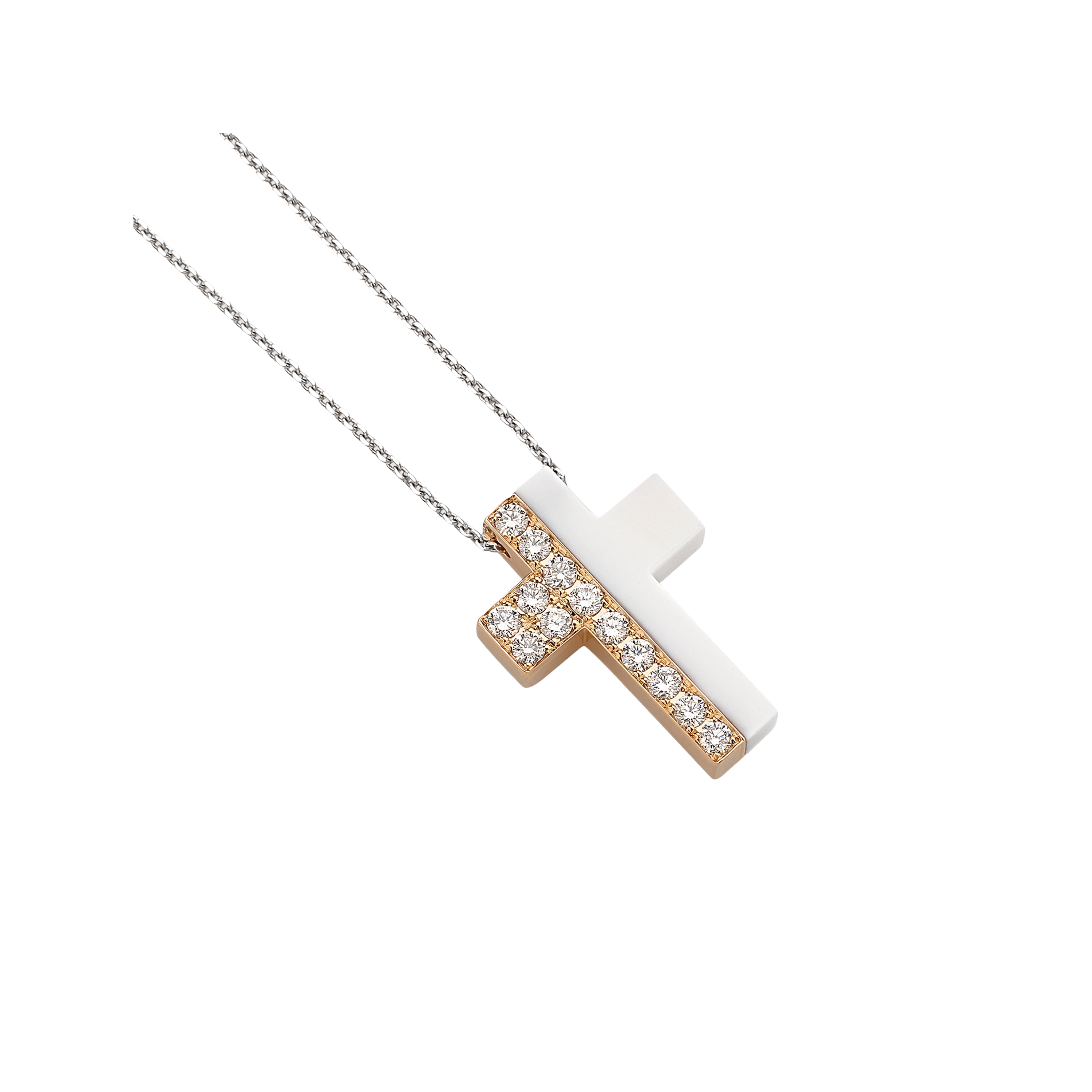 pink and white gold with diamonds and kogolong necklace