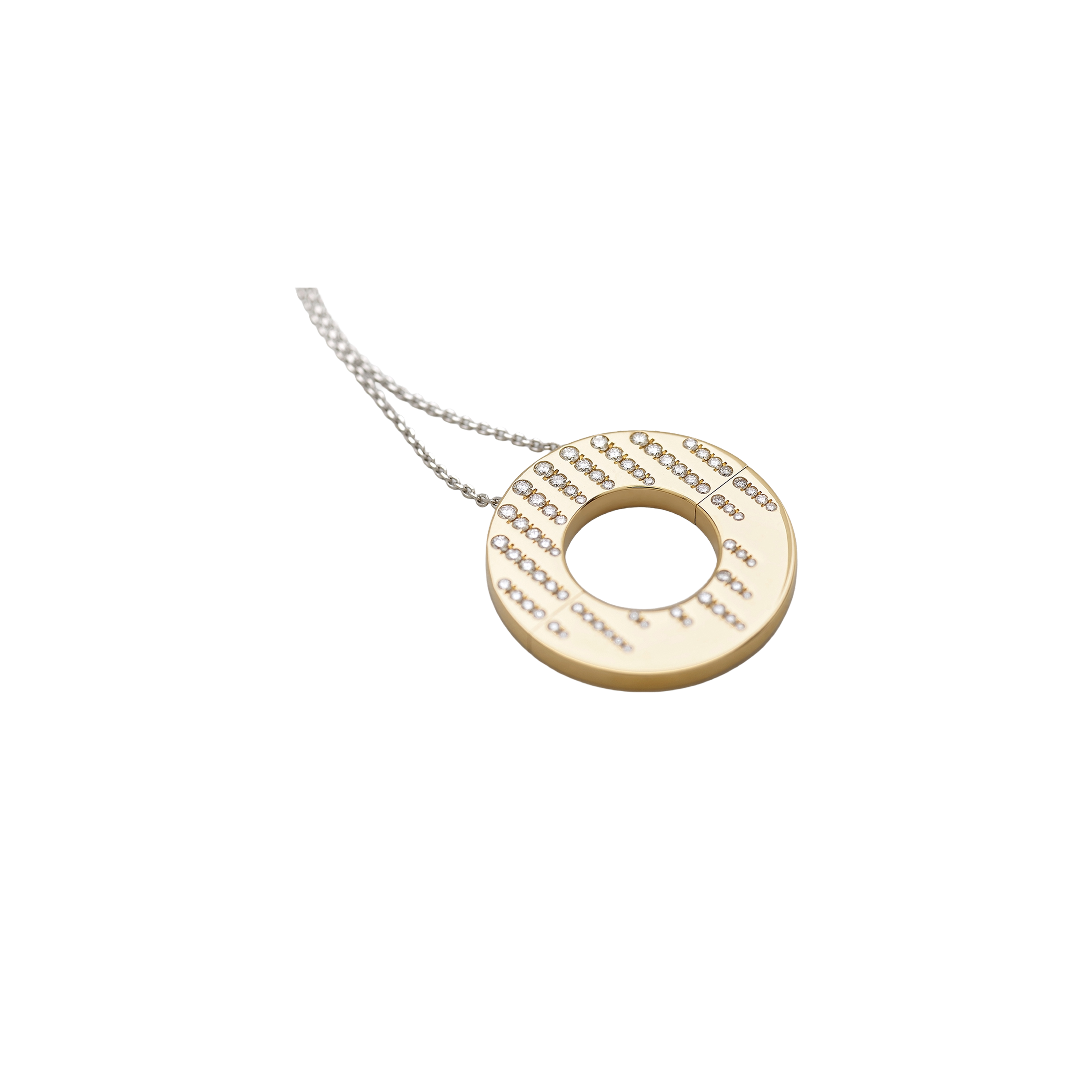 pink and white gold with diamonds necklace