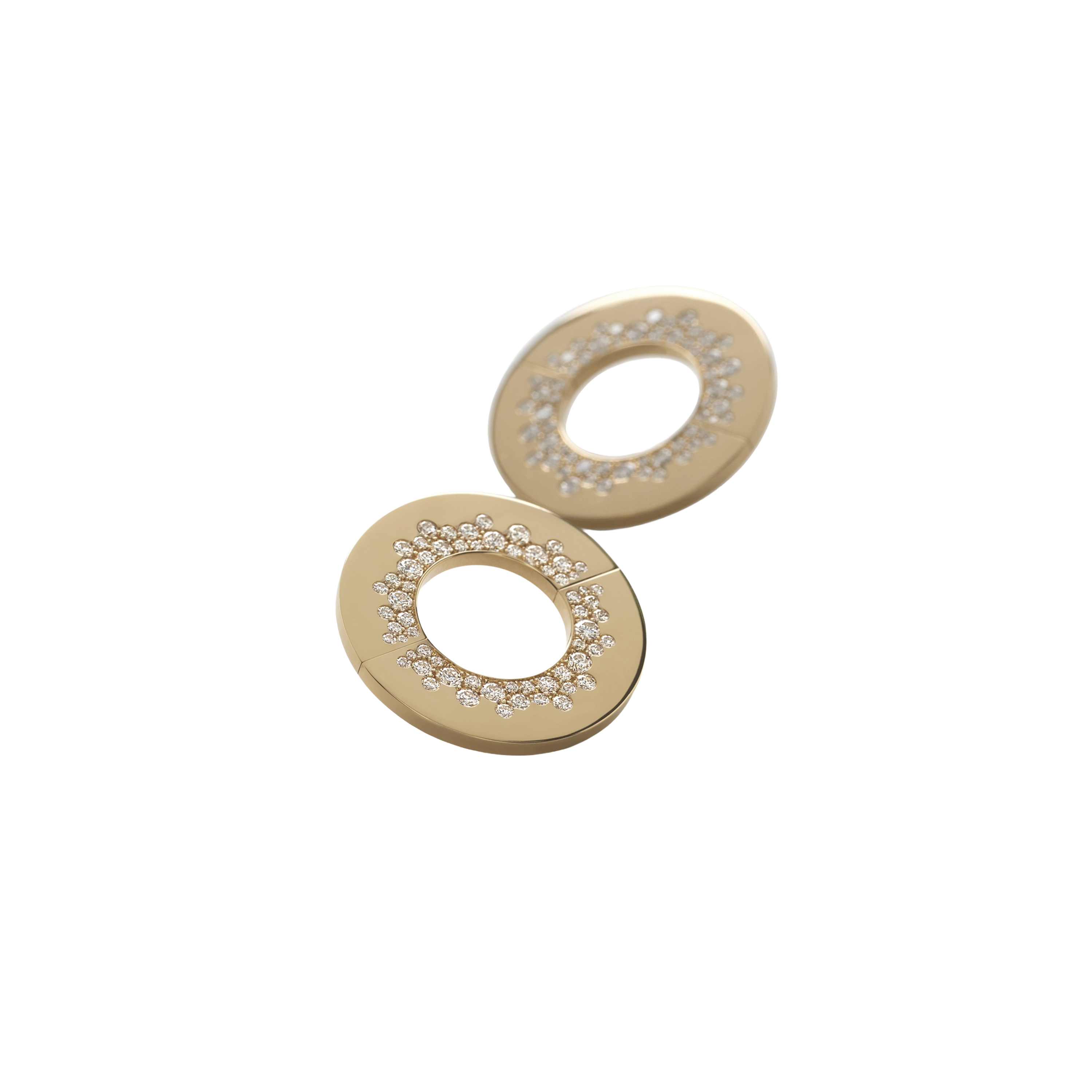 pink gold and diamonds earrings