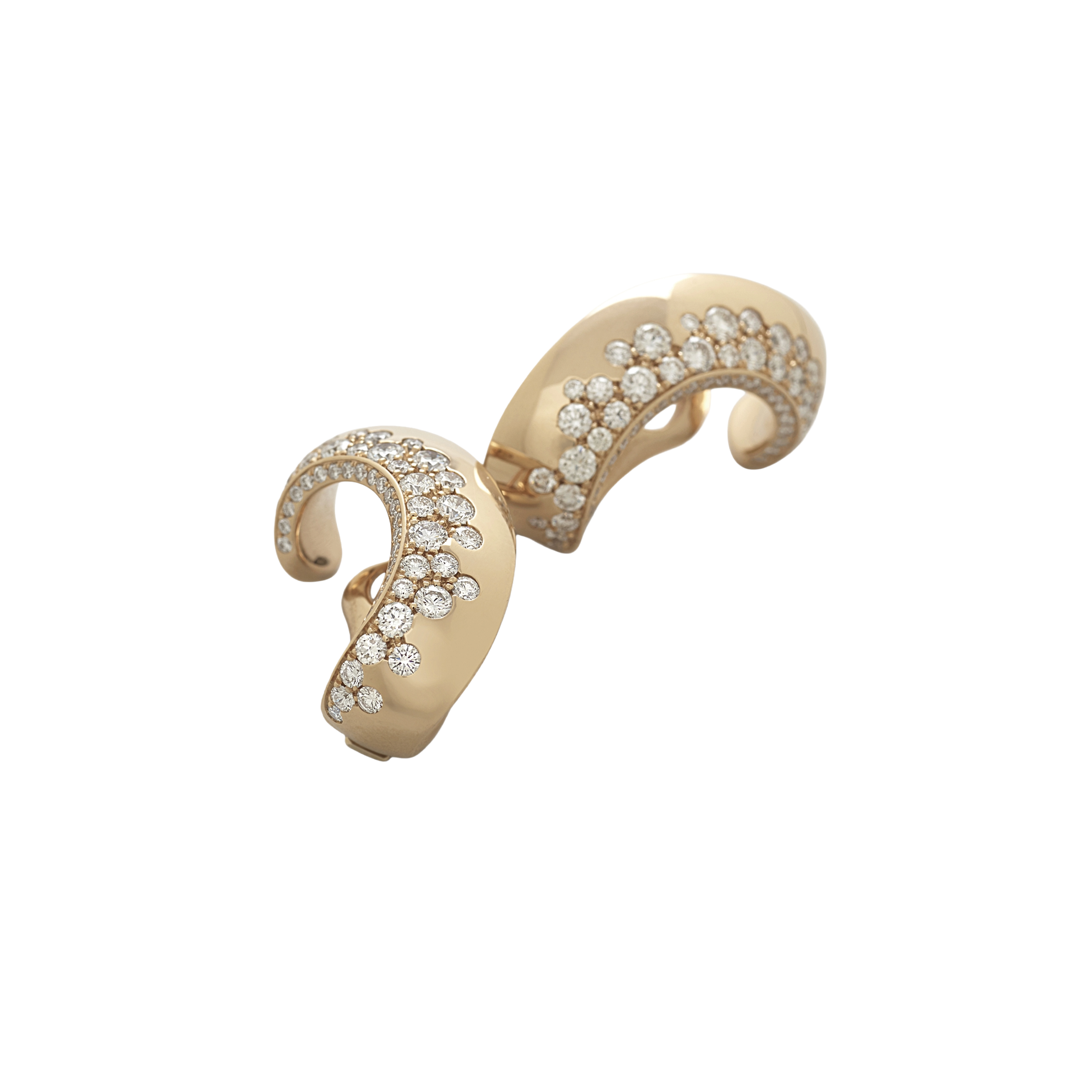 pink gold and diamonds earrings