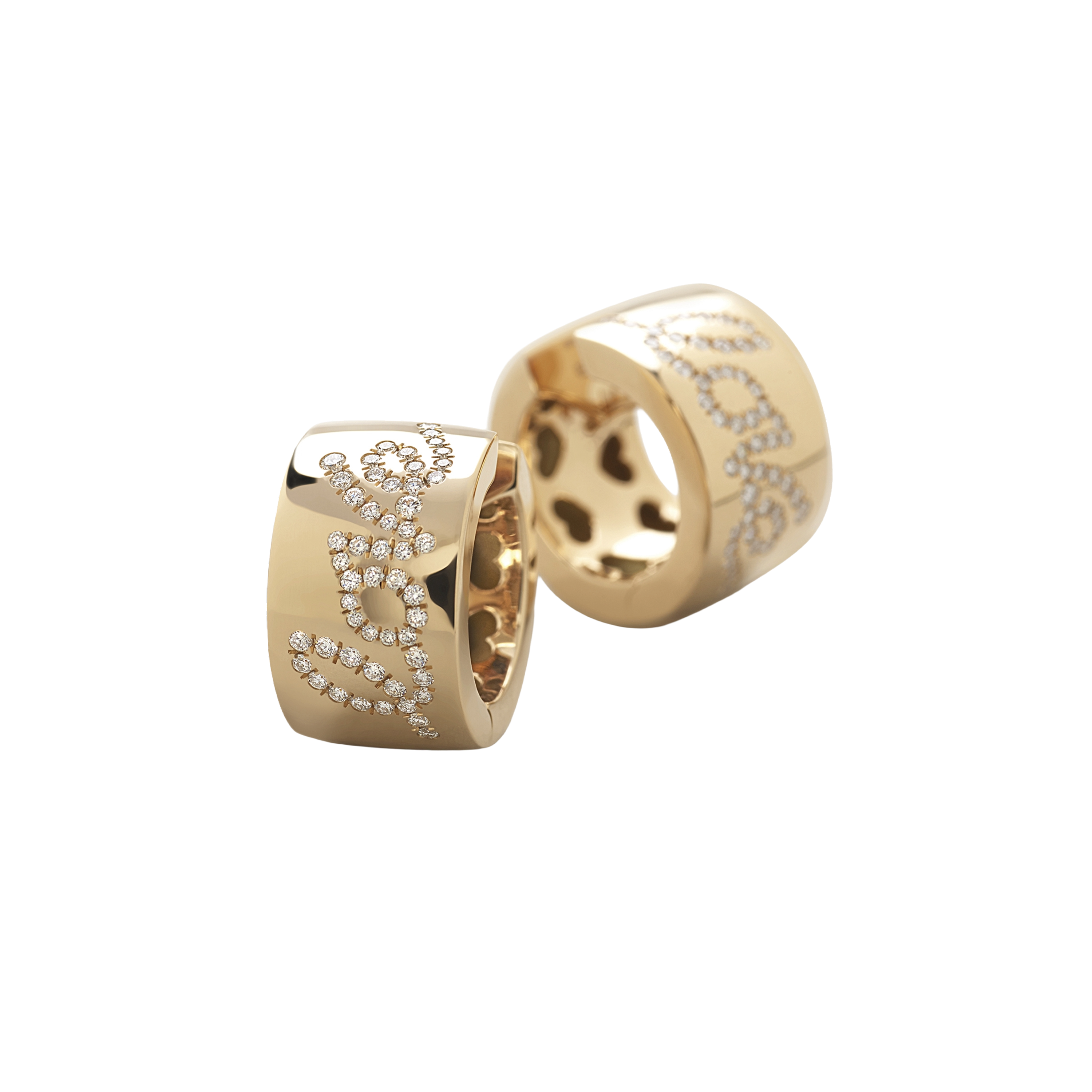 pink gold and diamonds earrings