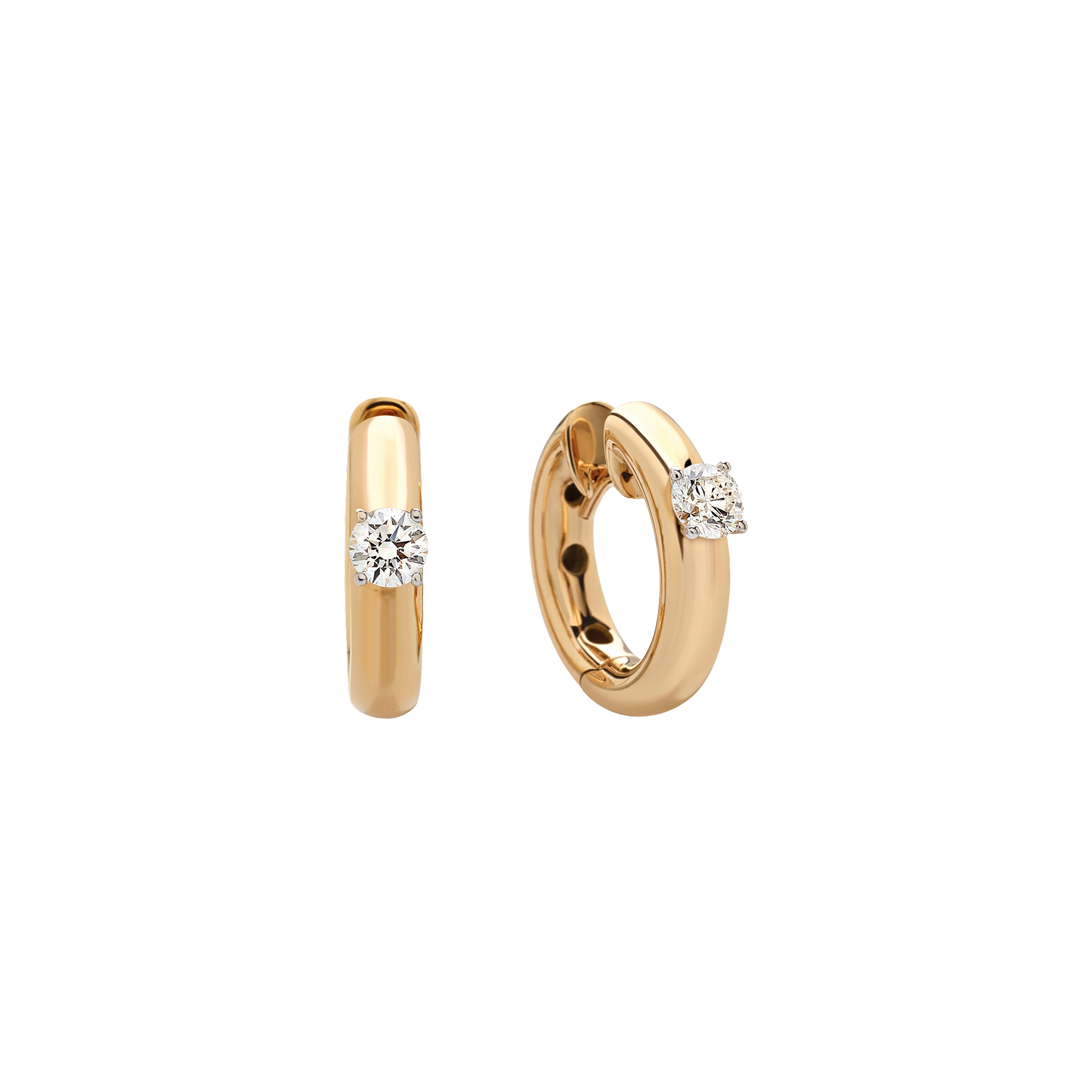 pink gold and diamonds earrings