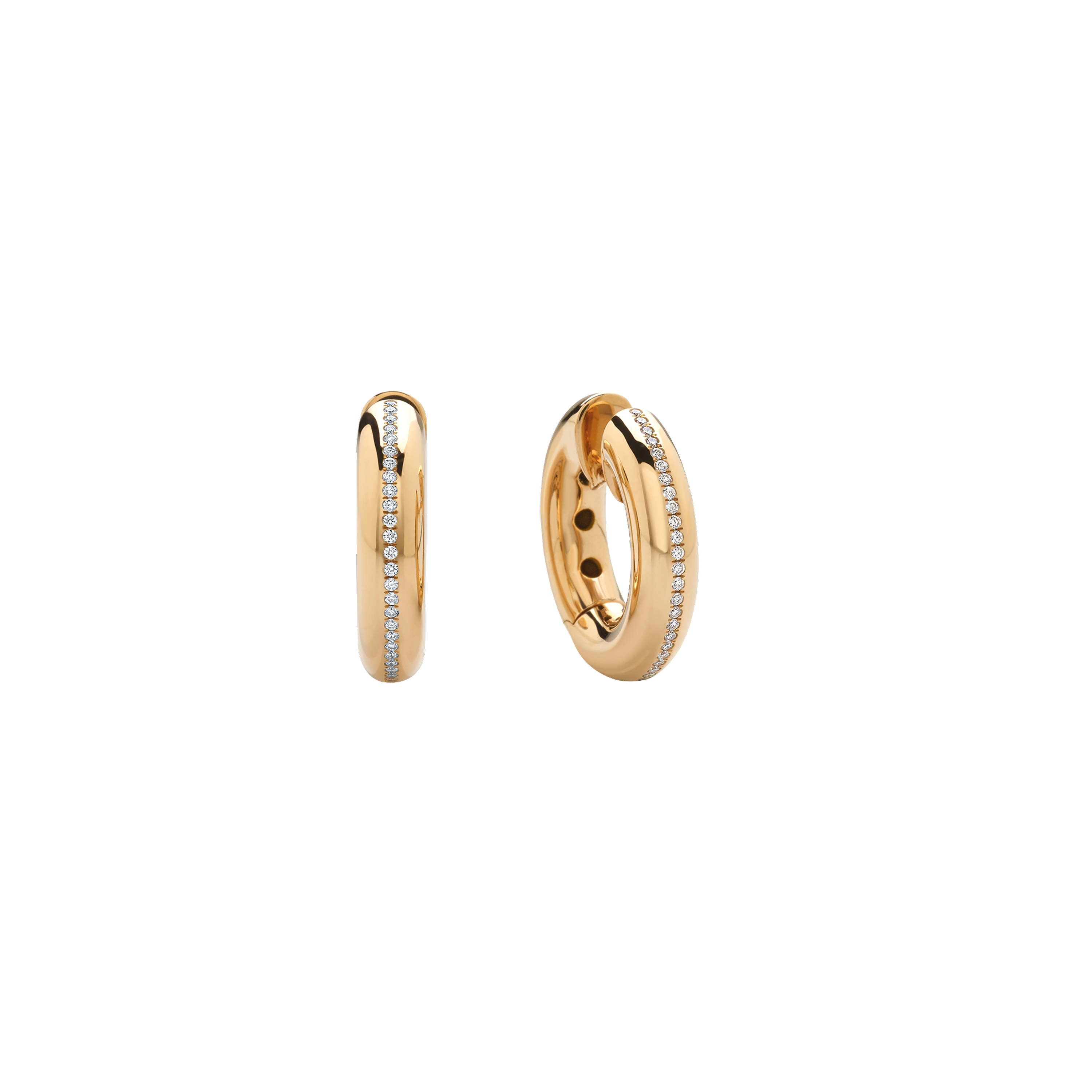 pink gold and diamonds earrings