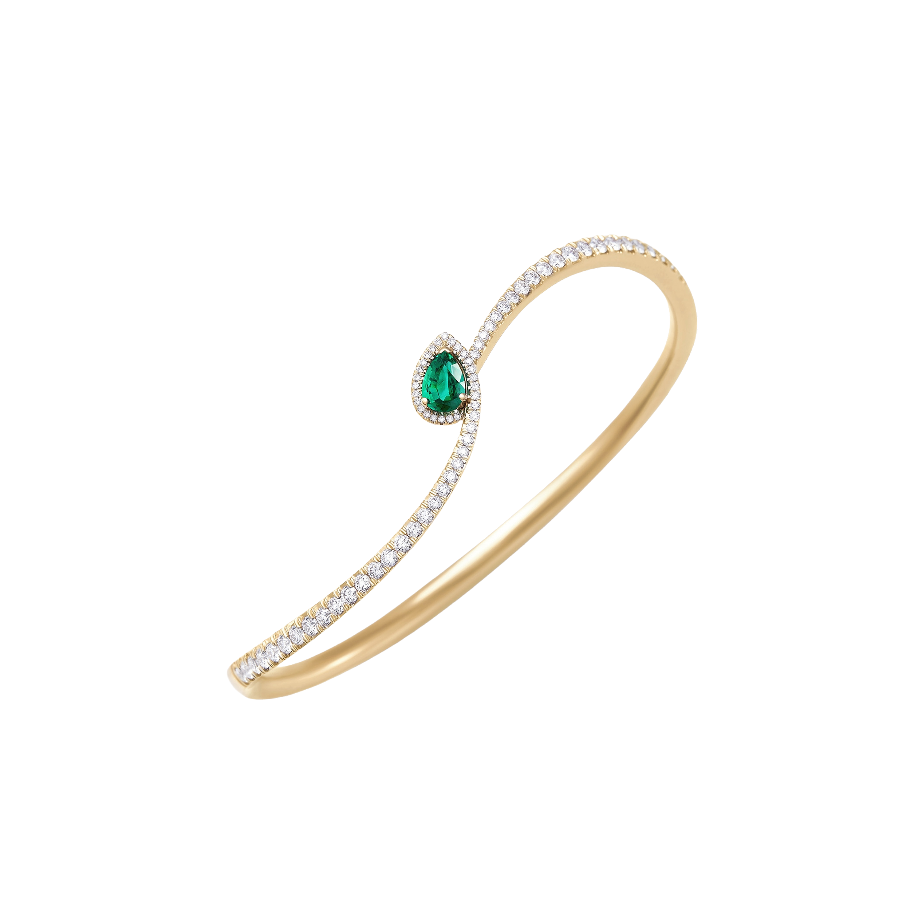 rose gold with diamonds and emerald bracelet