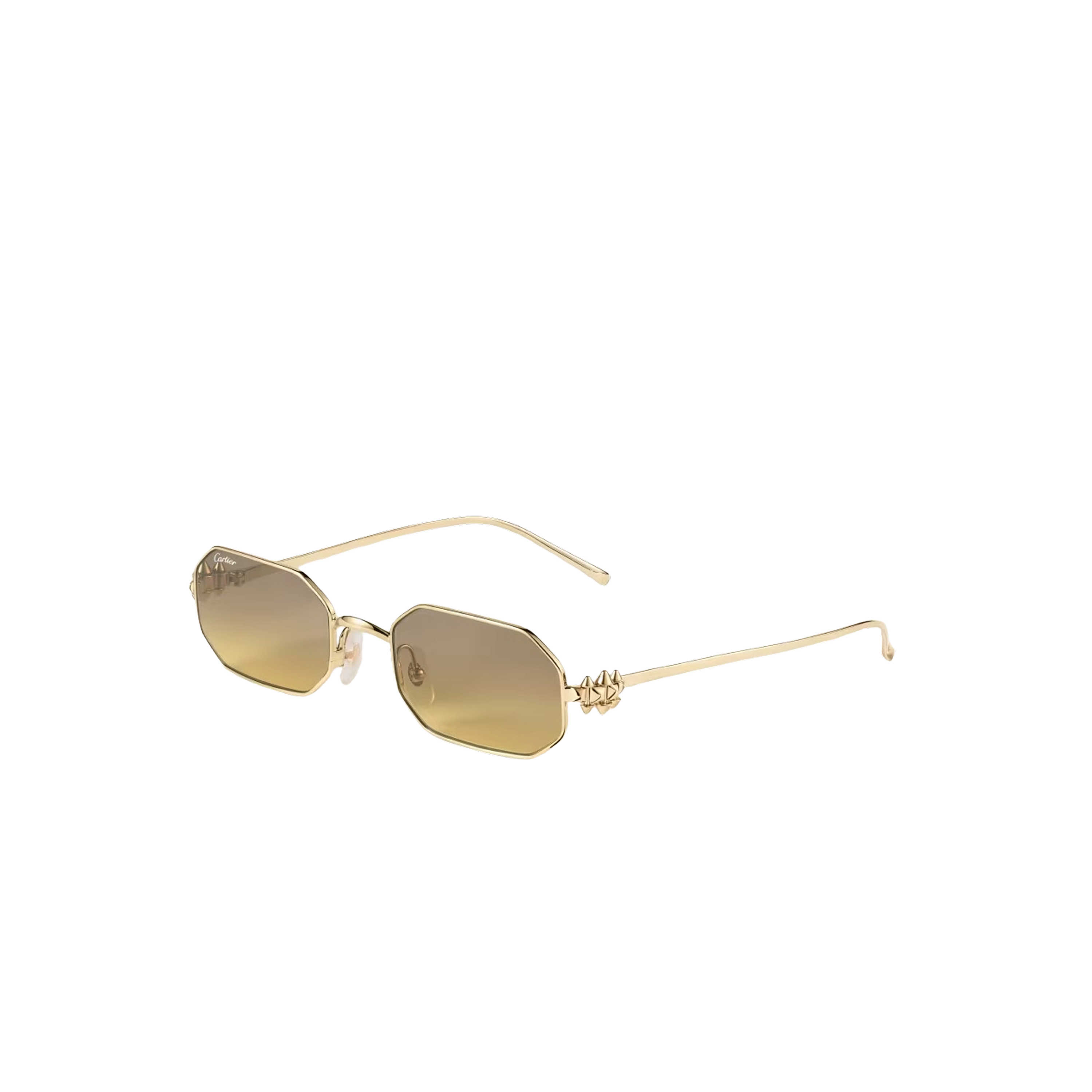 Cartier CRESW00834 արևային ակնոց ոսկեգույն եզրագծված շրջանակով և շագանակագույնից դեղին անցնող գրադիենտ ոսպնյակներով, 53 մմ