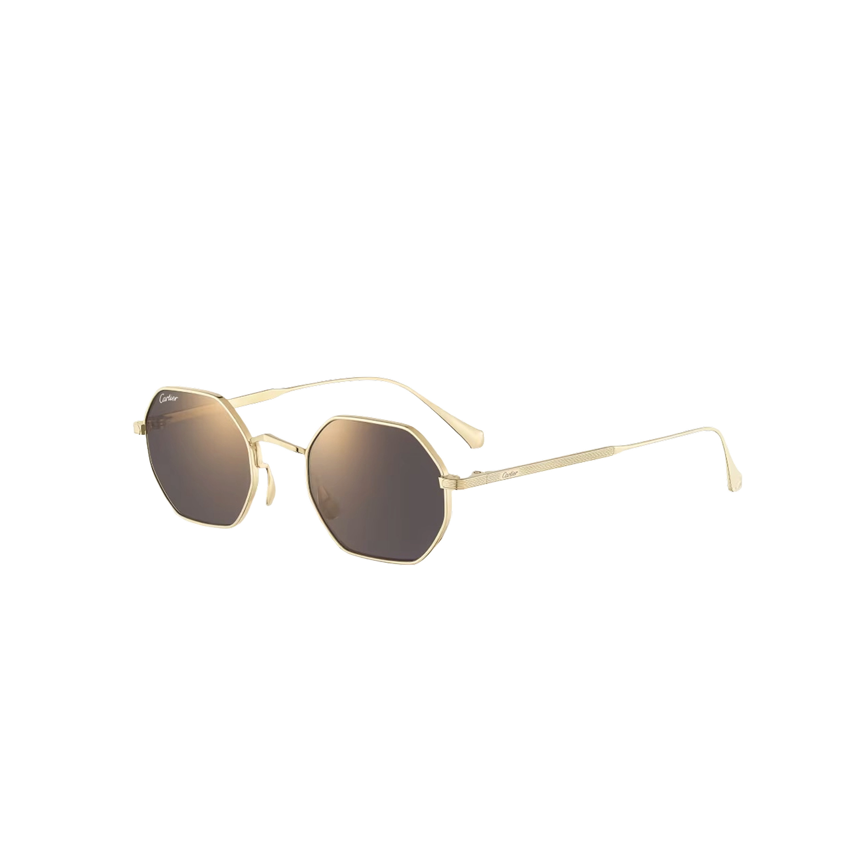 Cartier CRESW00793 արևային ակնոց ոսկեգույն տիտանե շրջանակով և մոխրագույն ոսպնյակներով, 48 մմ