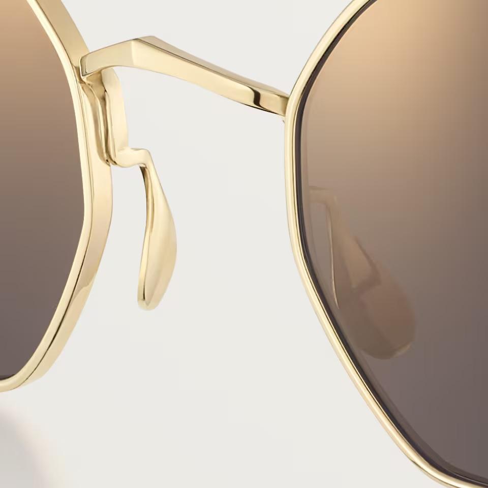 Cartier CRESW00793 արևային ակնոց ոսկեգույն տիտանե շրջանակով և մոխրագույն ոսպնյակներով, 48 մմ