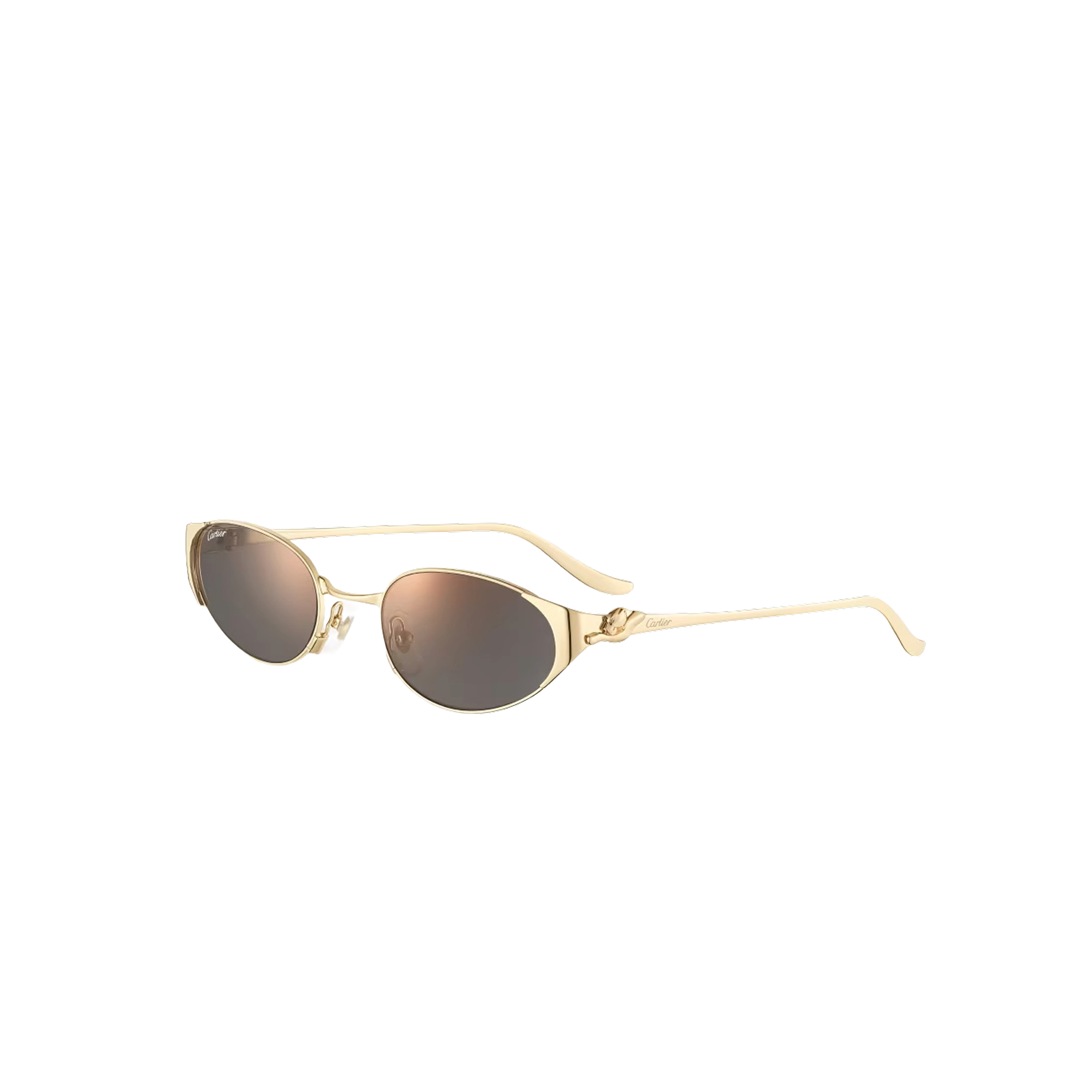 Солнцезащитные очки Cartier CRESW00803 с оправой золотистого тона с ободом и серыми линзами, 53 мм