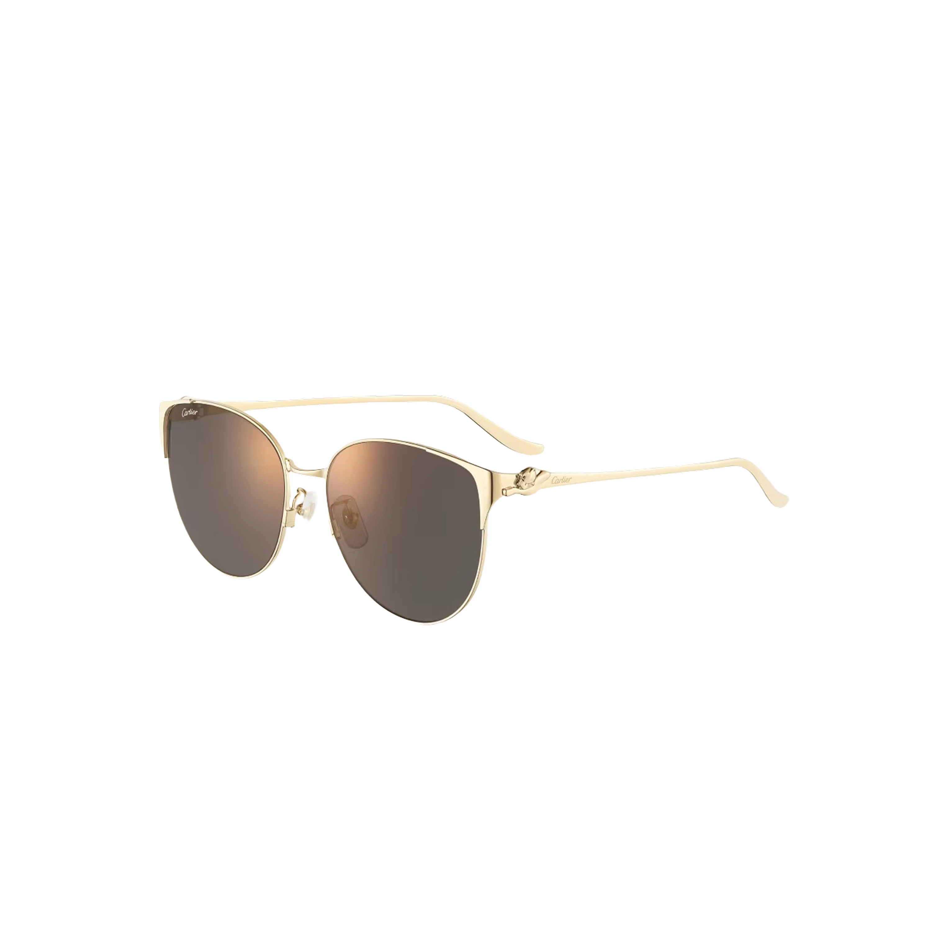 Cartier CRESW00808 արևային ակնոց ոսկեգույն եզրագծված շրջանակով և մոխրագույն ոսպնյակներով, 60 մմ